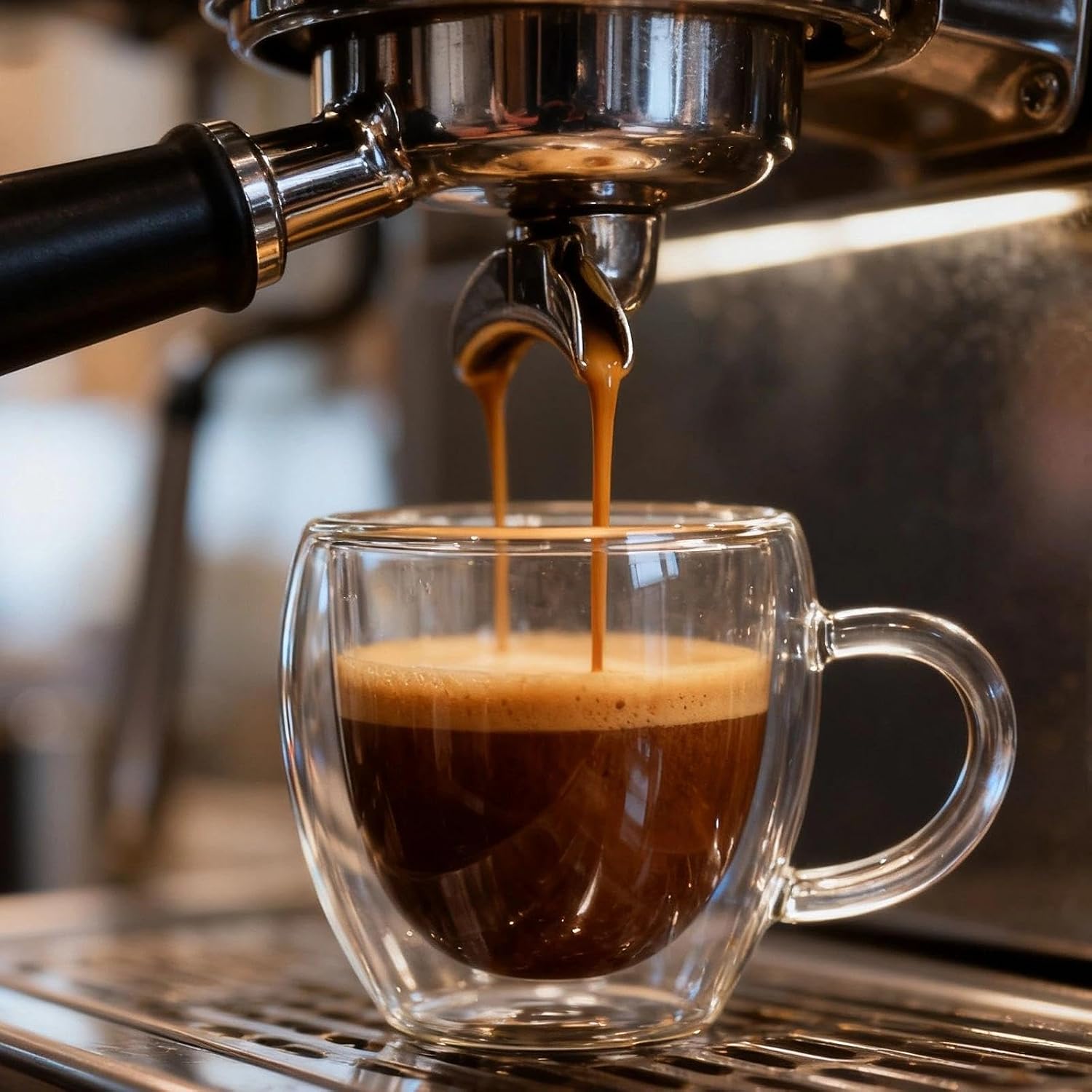 2.5oz Espresso Cups Set of 4, Small Expresso Coffee Cup, Expresso Shot Glass with Handle, Double Wall Insulated Espresso Mugs,Tazas de Cafe Expreso, Fit for Espresso Machine Accessories, Clear image 4