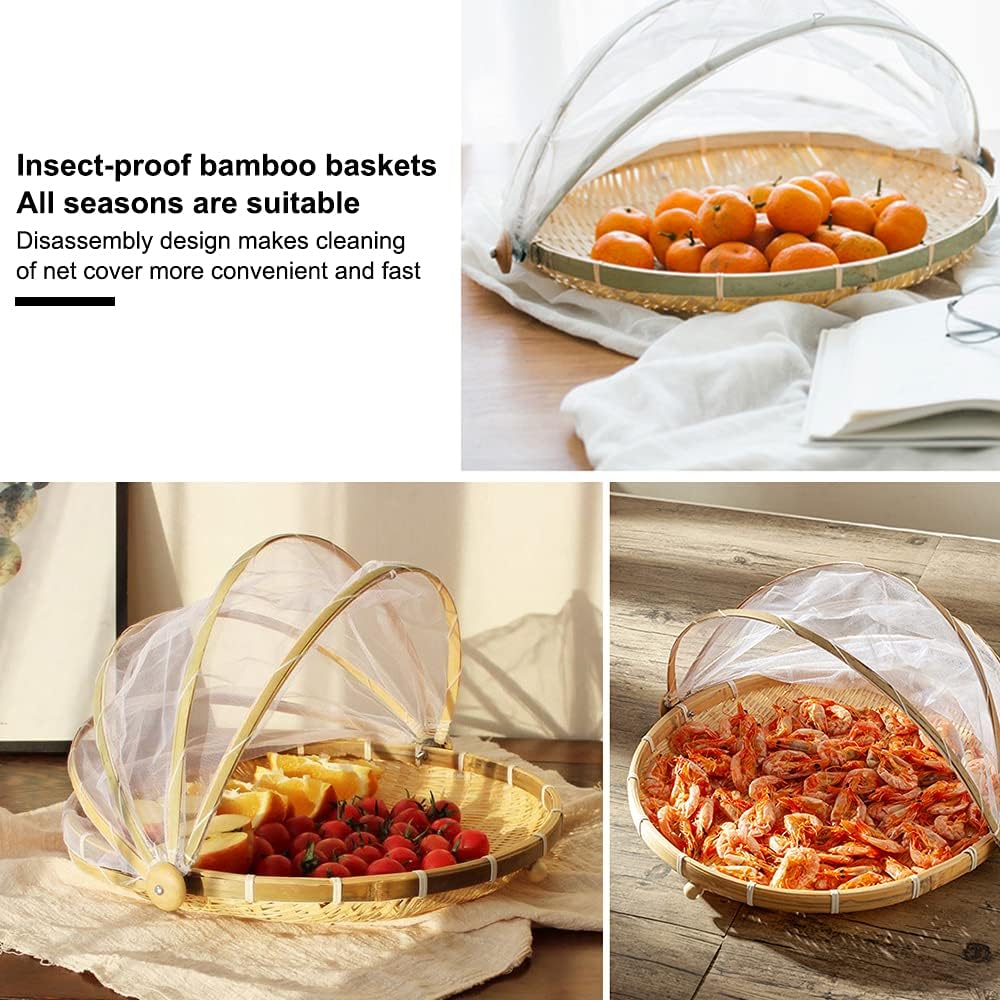 Tente De Nourriture, 2pcs Fine En Bambou En Bambou Filet