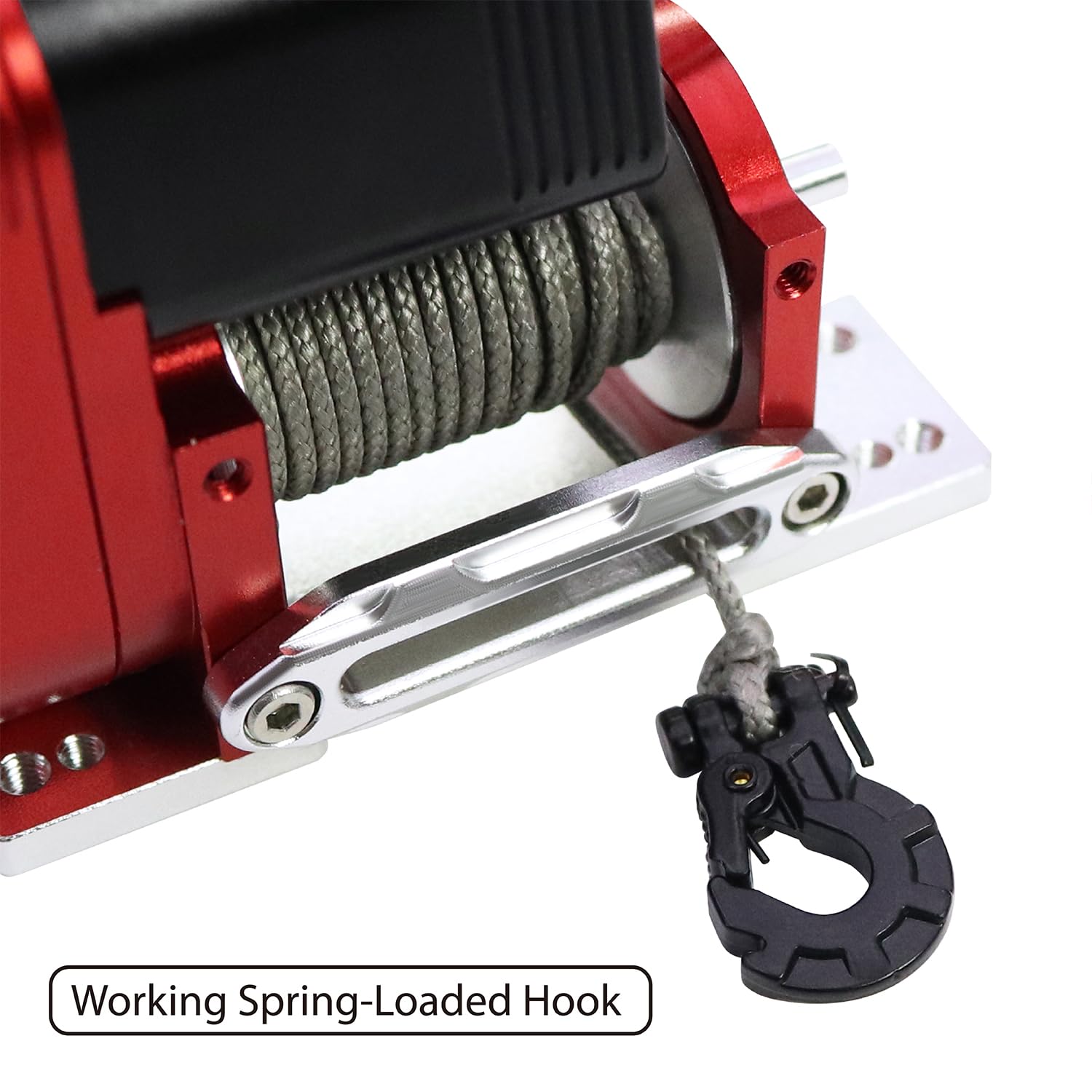 Cabrestante vertical simulado 1/10 8274 de aluminio 6-12.4 V, capacidad de carga de 50 libras para RC Crawler AXIAL SCX10 TRX4 RC4WD pieza de actualización (rojo)