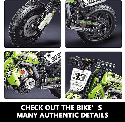 Miniatura 2 de WINNER SPACE Kit de bloques de construcción de juguete de motocicleta de carreras, juegos de ladrillos de tronco, juguetes para niños y adultos,