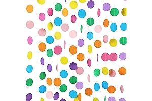 5-Piece Colorful Paper Garland: Festive Rainbow Decor for Birthdays and More