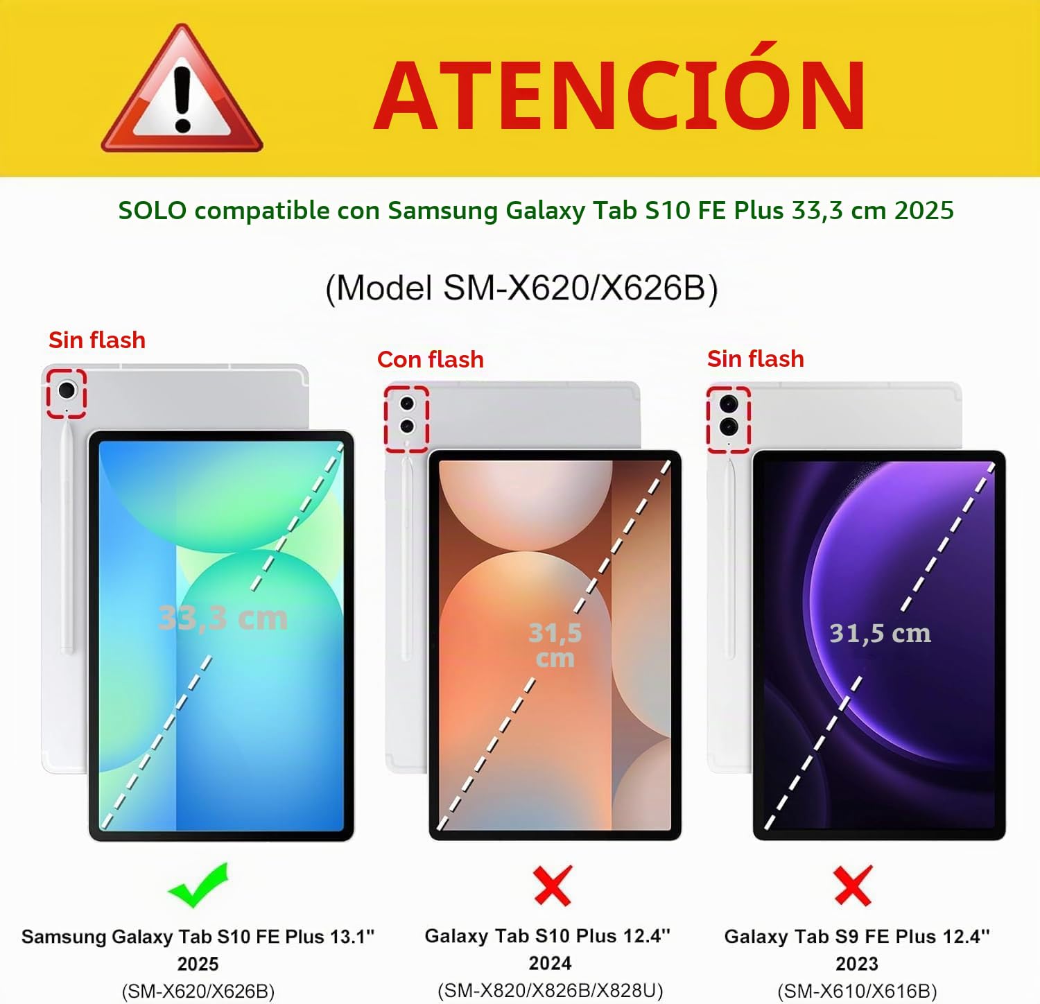 Funda con Teclado para Samsung Galaxy Tab S10 Fe+ Plus 13,1" 2025 Modelo (SM-X620/X626), Teclado Español Ñ Extraíble con Retroiluminación 7 Colores, Soporte para S Pen Y Ratón,Negro