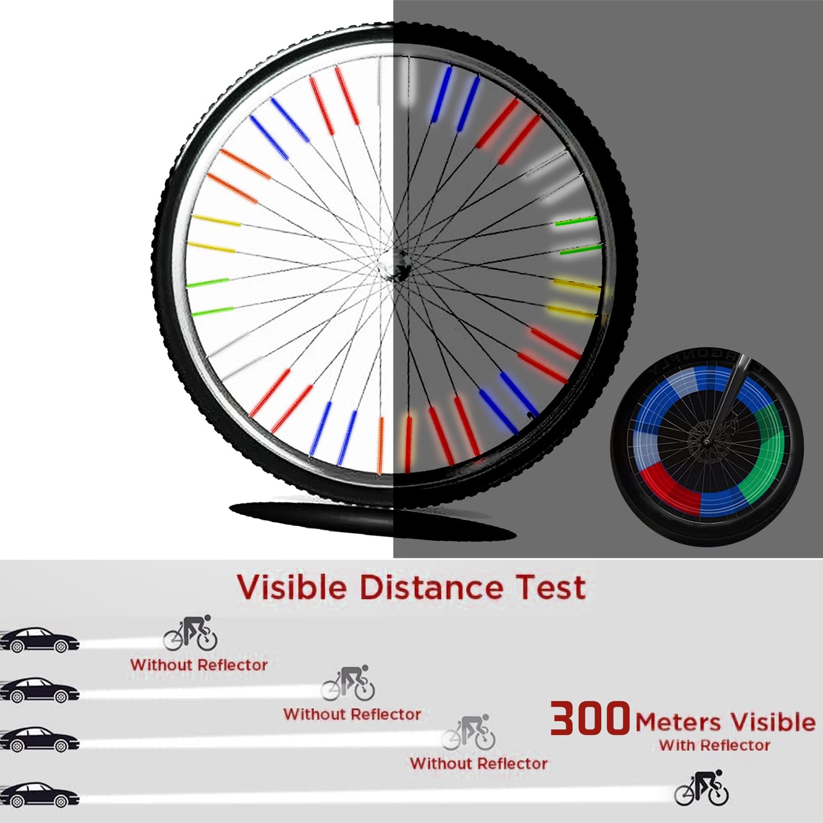 Kit 72 Réflecteurs De Rayons Vélo YOUYIKE – Visibilité 360°, Faciles à Poser