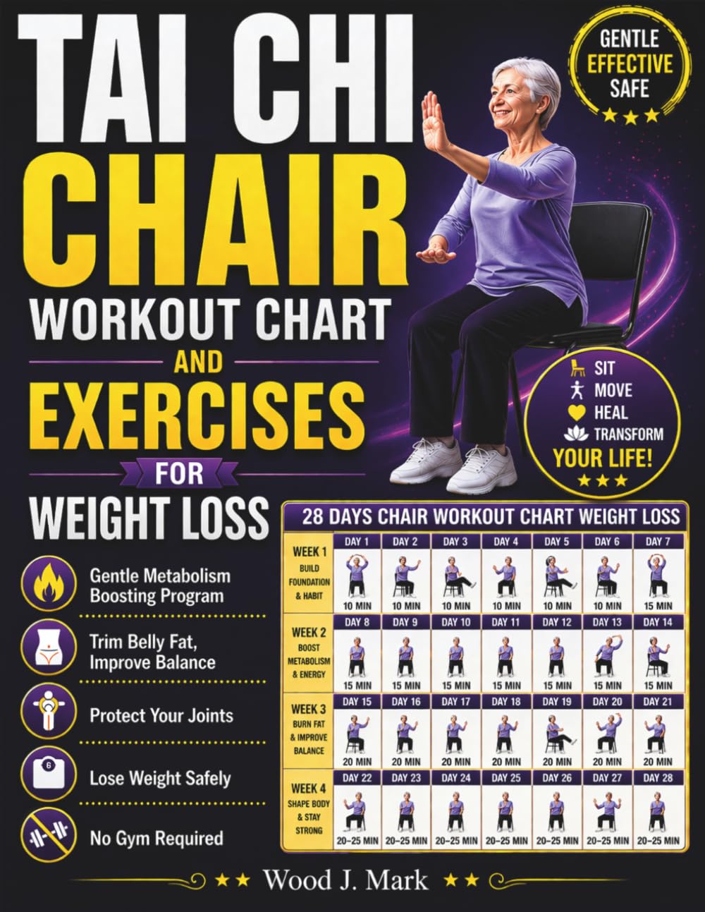 Tai Chi Chair Workout Chart And Exercises for Weight Loss: The Seated Tai Chi Chart & Gentle Metabolism-Boosting Program to Trim Belly Fat, Improve Balance, Protect Your Joints, and Lose Weight