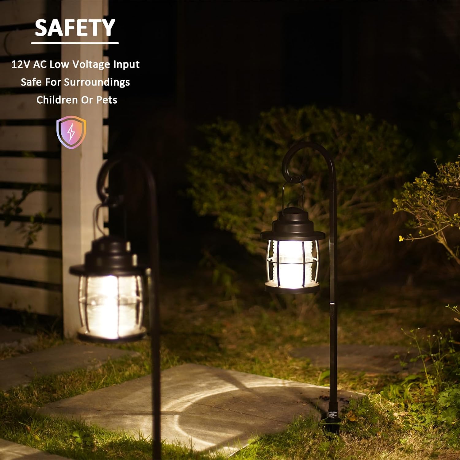 60W Landscape Lighting Outdoor Transformer with 4PK Low Voltage Path Lights 1.1W 32 Lumen Pathway Lighhts