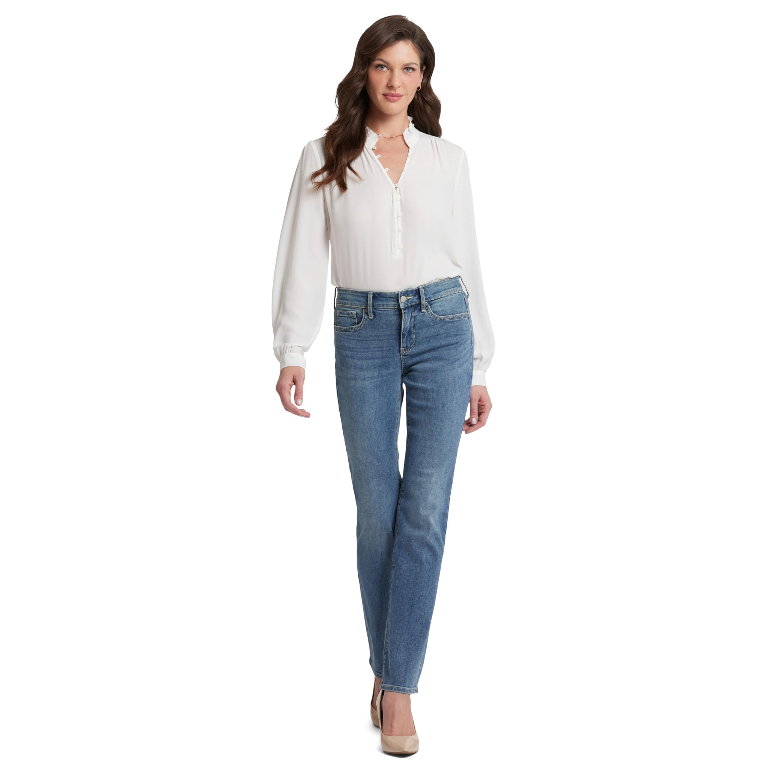 NYDJ womens Marilyn Straight Denim jeans, Black Bdm, 12 US — view 39