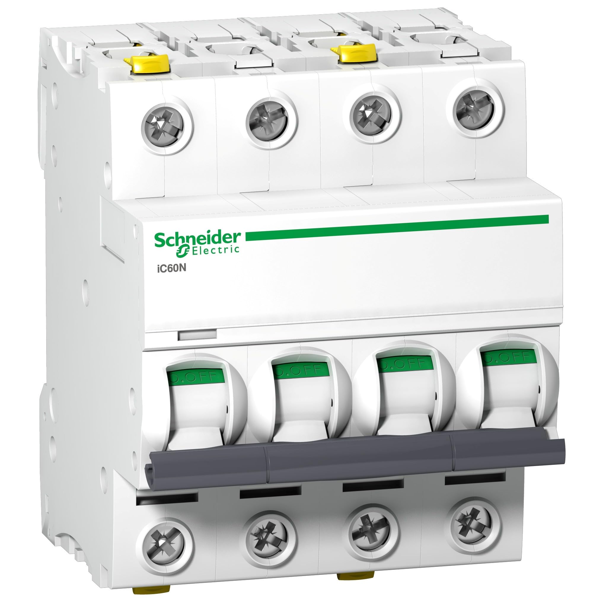 Schneider A9F03416 Disjoncteur iC60N, 4P, 16 A, caractéristiques B