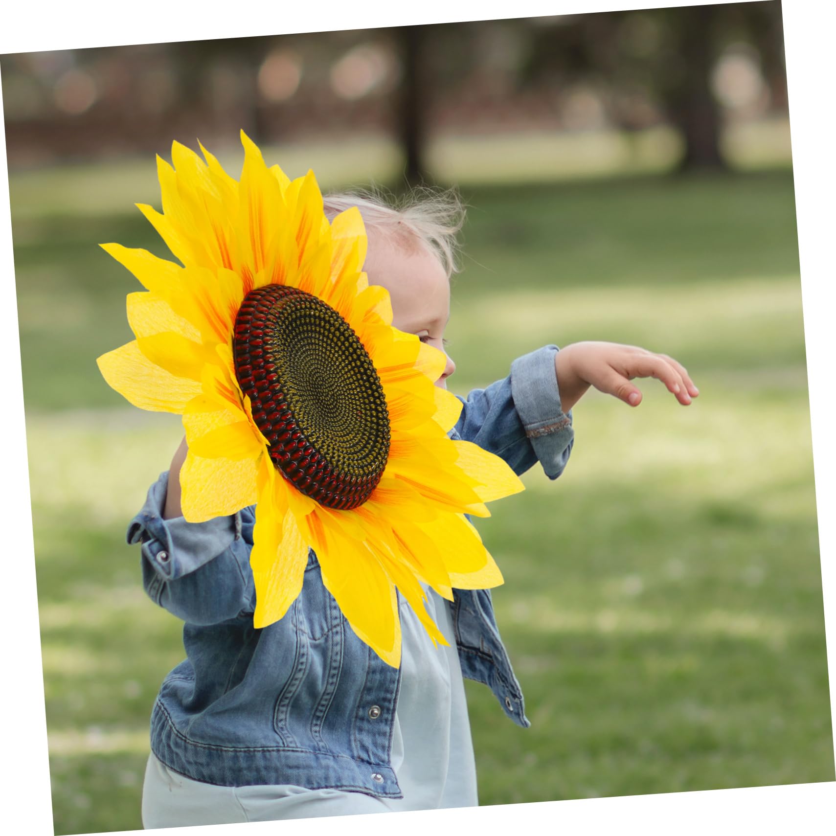 Amazon｜ORFOFE ひまわりヘッド人工花布製 プラスチック製 明るい