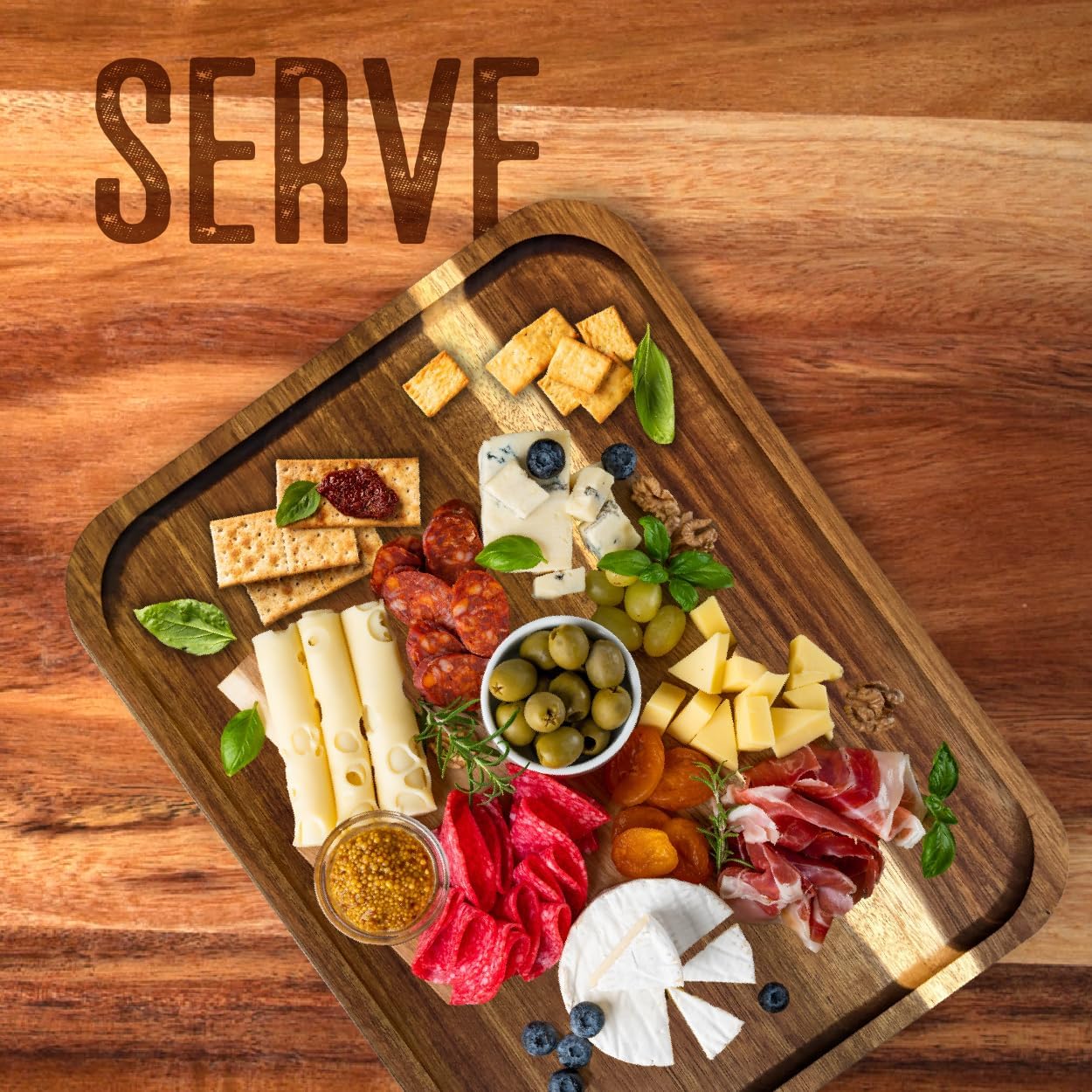 Frank & Curt Acacia Wood Charcuterie Board With Lid 11"x14"