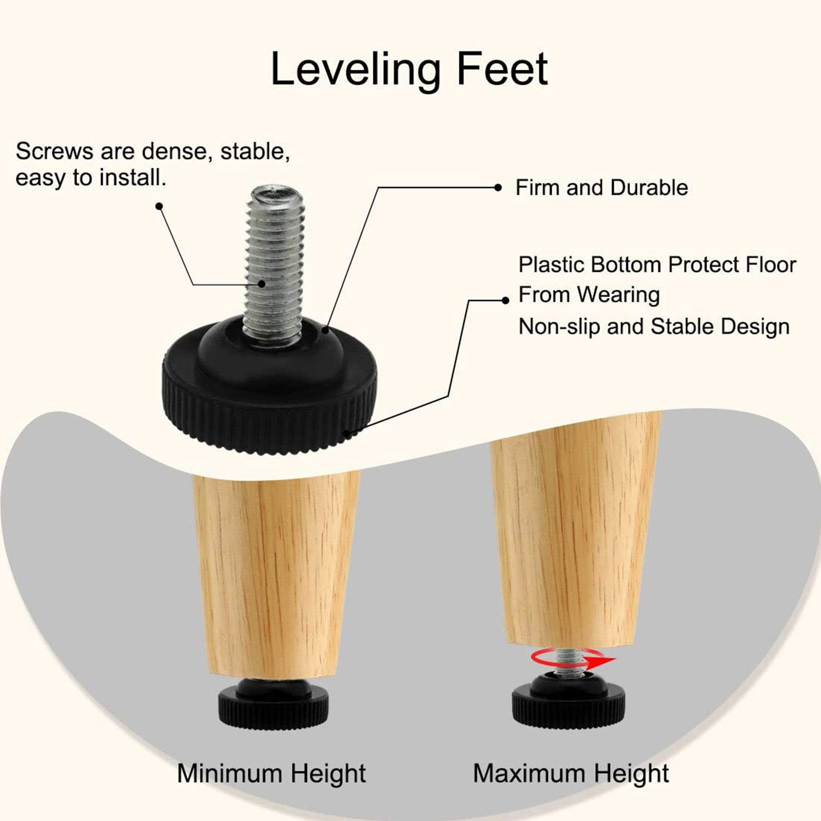 8 Piedini Regolabili M8x30 Per Mobili - Base Antiscivolo Con Dadi A T, Ideali Per Macchinari - Foto 9