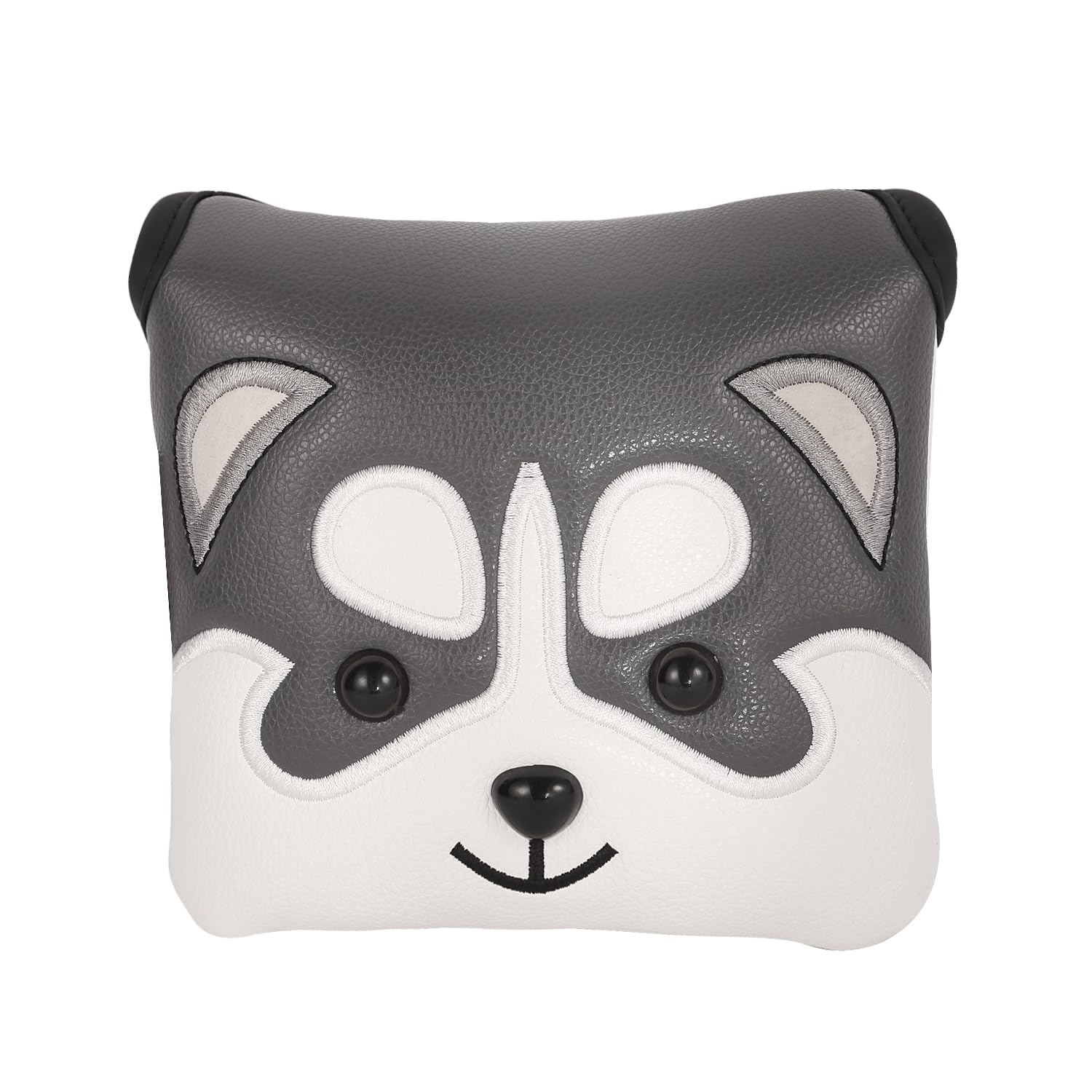 SHABIER Golf Large Mallet Headcover with Cartoon Animal Design for Golf Putter Club (Grey Husky Dog)