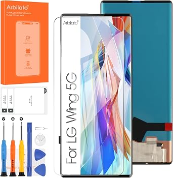 Screen for LG Wing 5G Screen Replacement for LG F100 LCD Screen LM-F100V,LM-F100 Touch Display Digitizer Assembly Repair PartsBlack No Frame