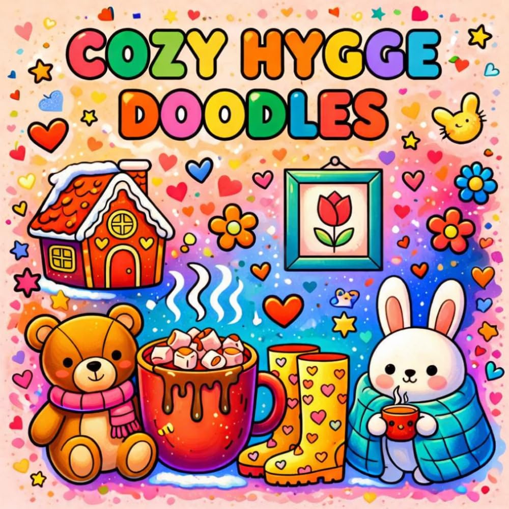 Kawaii Cozy Coloring Book: 50 Bold and Easy Hygge Animal Coloring Pages | Cute Relaxing Doodles with Bears, Bunnies, Cocoa, and Cozy Winter Scenes for Kids and Adults