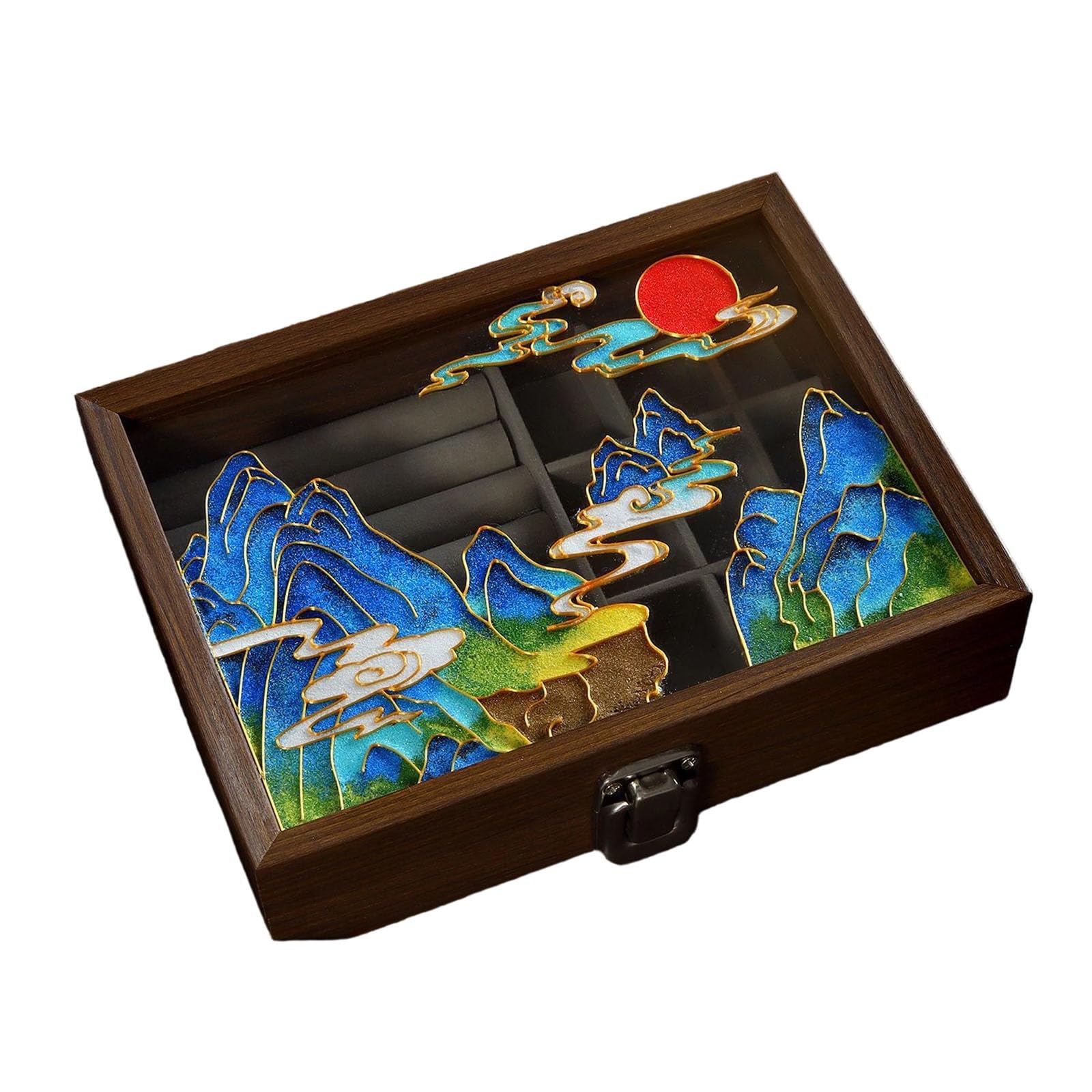 Set Fai-da-Te Scatola di Gioielli in Smalto cloisonné, Set Artigianale Tradizionale Senza Filigrana per Adulti, per Decorazioni Domestiche, Feste,3,20 * 15 * 5.2cm
