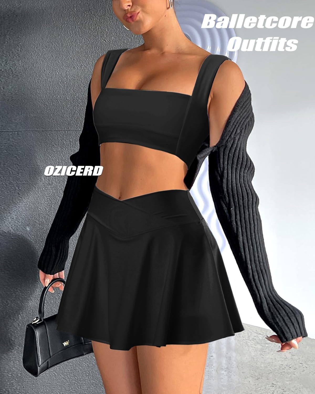 OZICERD Two Piece Tennis Skirt Sets for Women 2 Piece Mini Skirt Set Going Out Golf Skort Athletic Skirts Pickleball Outfit - Image 5