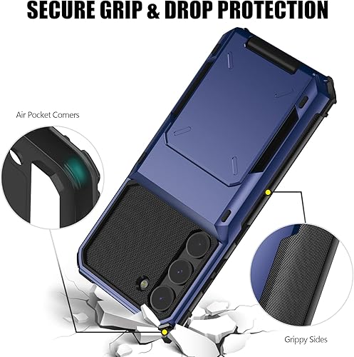 Miniatura 5 de Nvollnoe Funda para Samsung S23 Plus con tarjetero almacena 5 tarjetas Funda de doble capa resistente a prueba de golpes para Samsung Galaxy S23