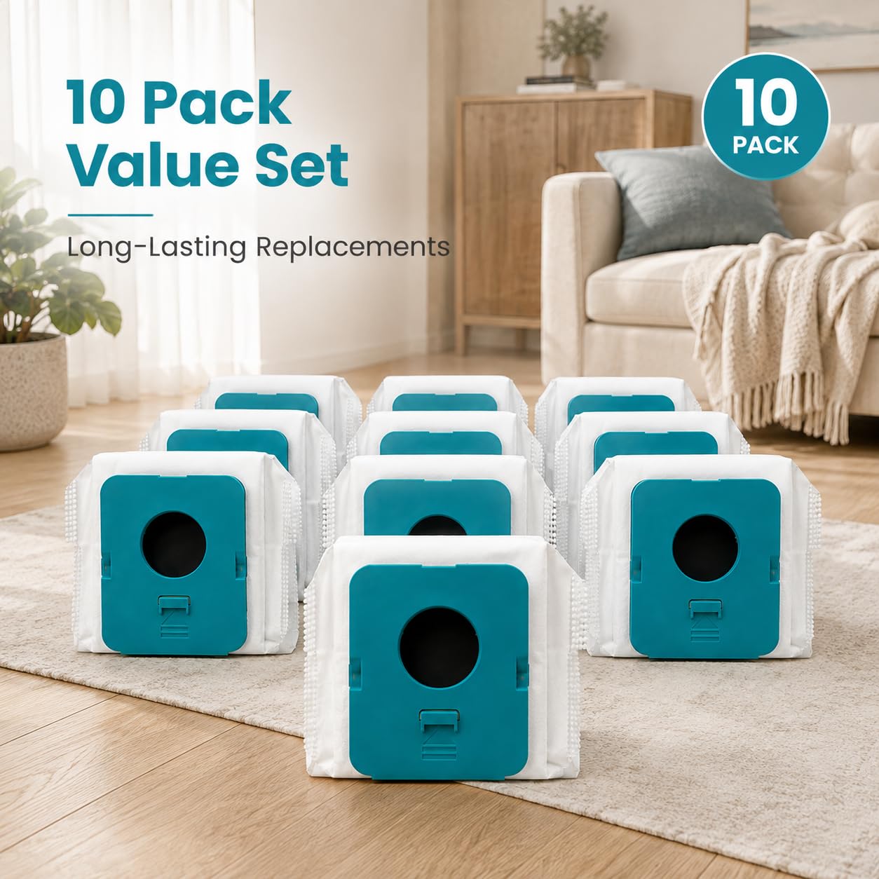 Bolsas Aspiradora para Samsung VS80F28ELP, Pack de 10 No Tejido