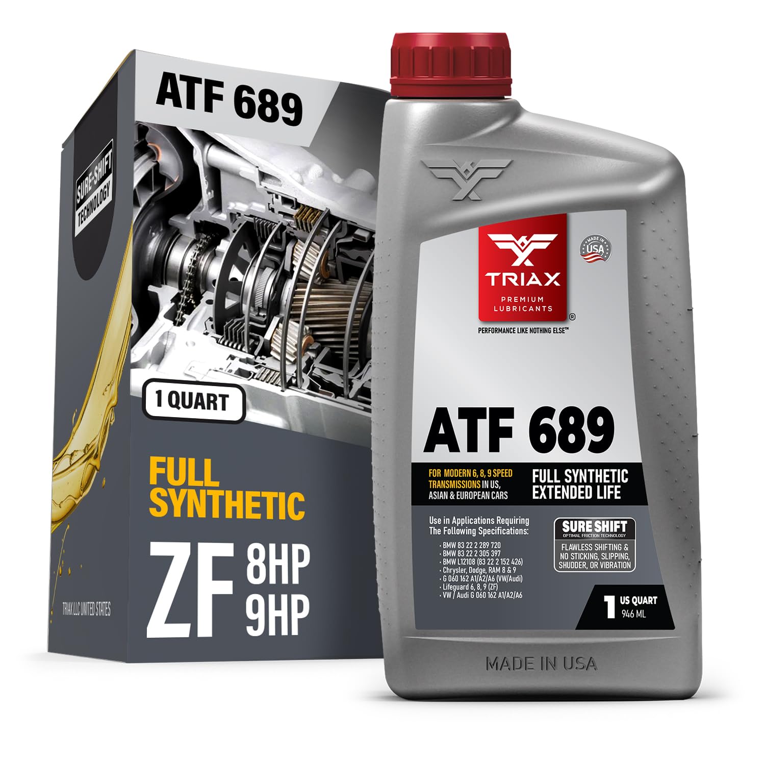 TRIAX ATF 689 Full Synthetic for ZF 6HP, 8HP, 9HP Transmissions | Compatible with Jeep, Chrysler, Dodge RAM, Audi, BMW, Land Rover, Mercedes Benz,