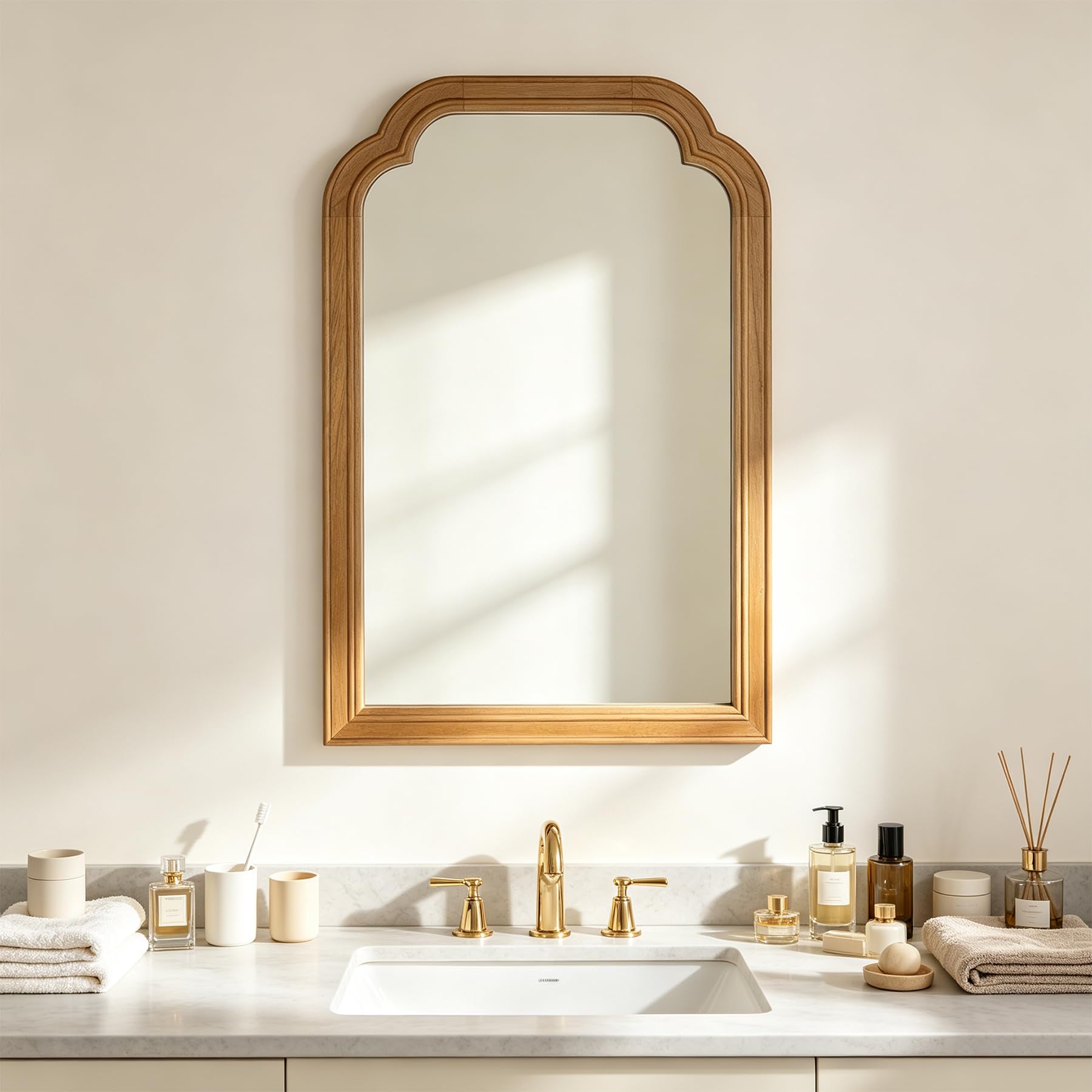 BOMINICA 30x20 Inch Wood Frame Mirror