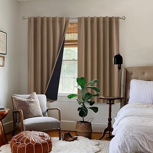 Miniatura 9 de BGment Cortinas opacas 100% con aislamiento térmico para oscurecer la habitación, 54 pulgadas de largo con forro, bolsillo para barra y pestaña