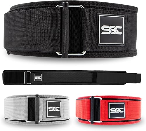 Sonoma - Cinturón de levantamiento de pesas de nailon de 4 pulgadas de ancho, cinturón de levantamiento de pesas de doble bloqueo para hombres y