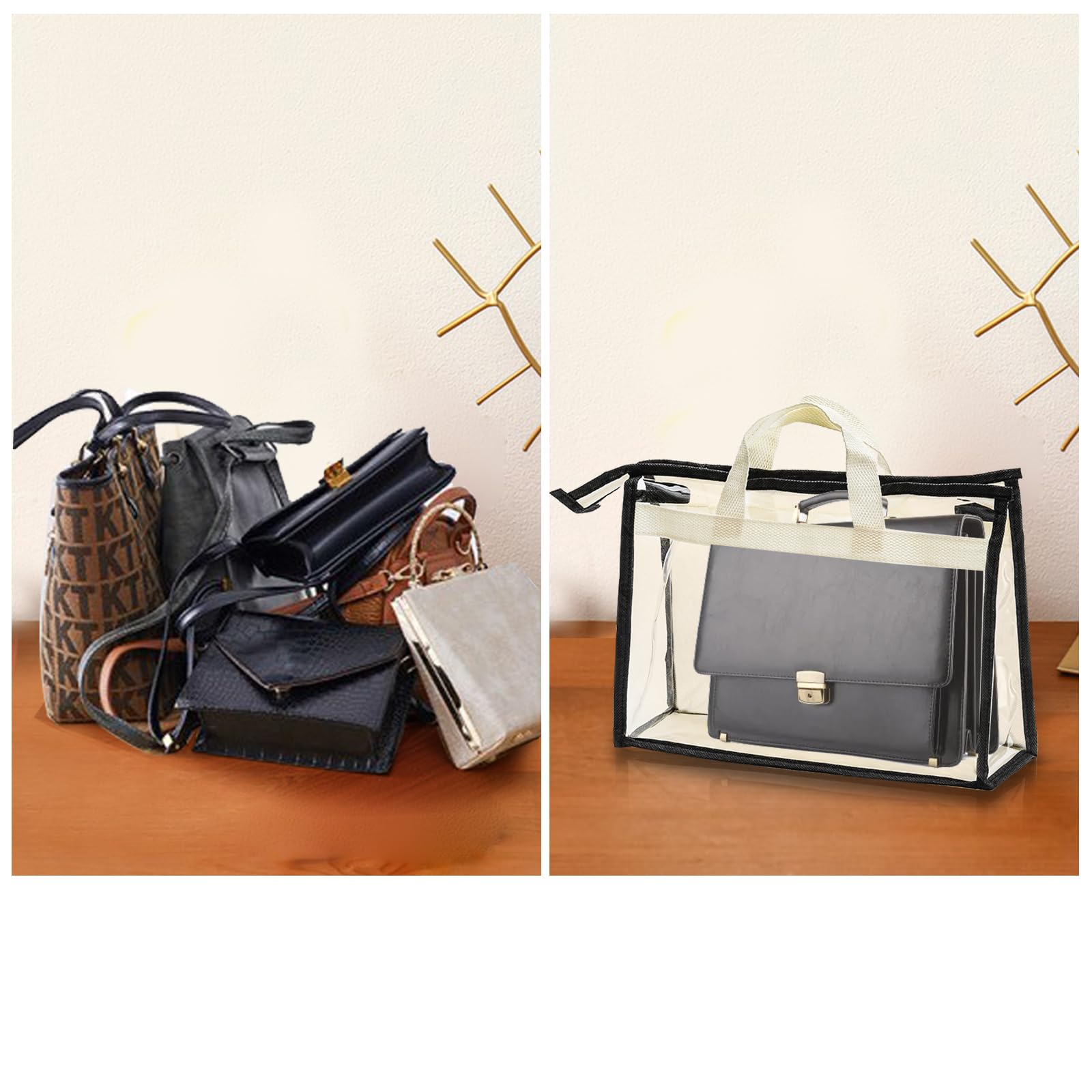 Amazon｜Peohud 透明ハンドバッグ収納オーガナイザー 9個パック