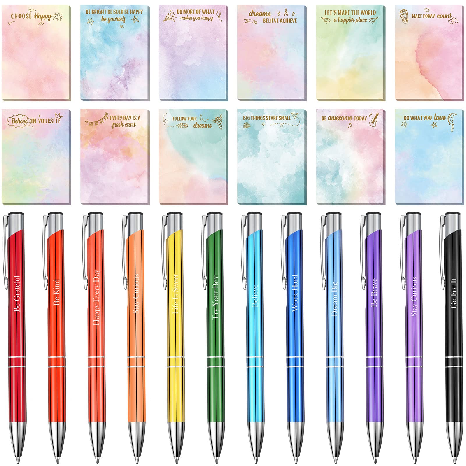 Amazon.com : 48 Pcs Inspirational Sticky Notes Motivational Ballpoint ...