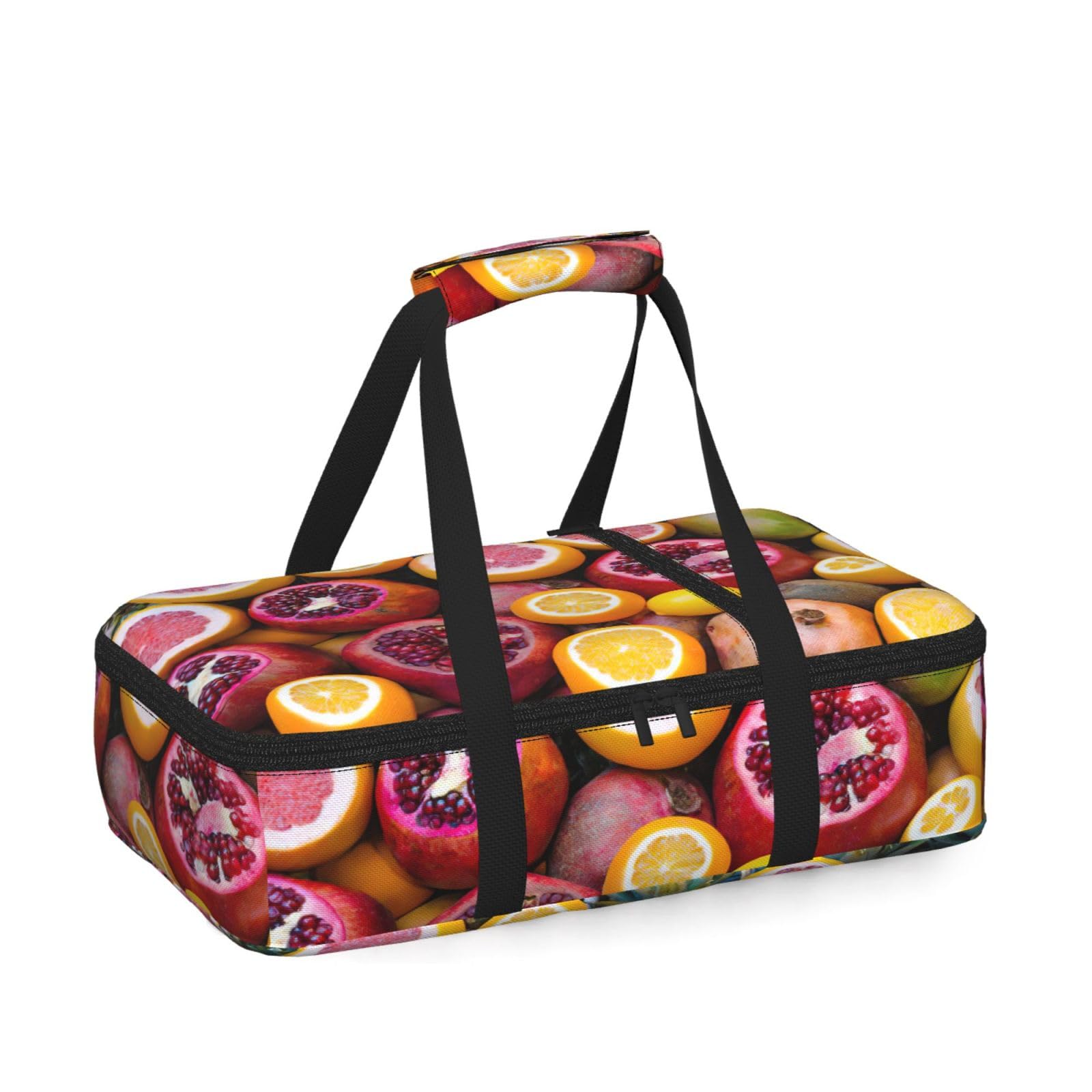 Fruit Picture Print Insulated Thermal Food Storage Bag Daily Reusable Picnic Tote Lunch Box Home