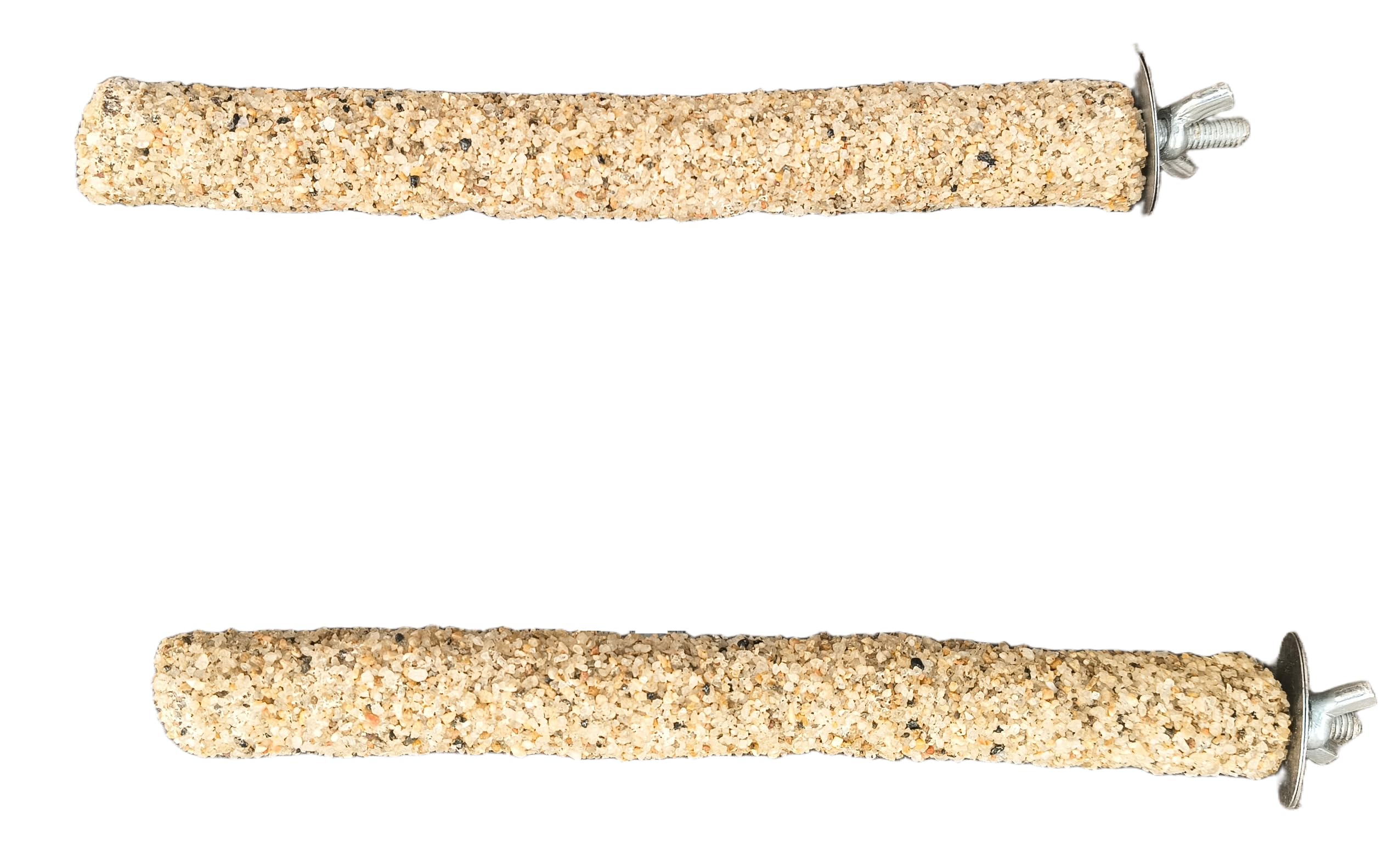 Neem Wood Natural Sandy Bird Perch Set (2-Pack) | Eco-Friendly Fine River Sand & Edible Glue Beak Trimming Grinding Toy for Small & Medium Cage Birds-image-26