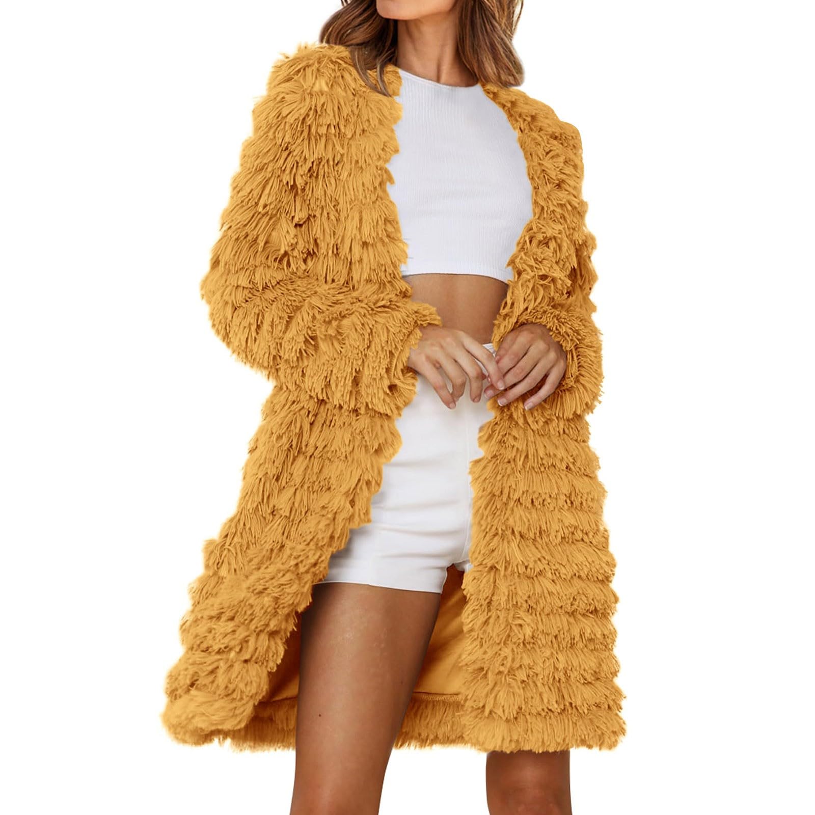 Black Cardigan for Women Womens 2025 Winter Jackets Fall Fashion Front Long Shaggy Coat Outerwear Oversized Knit
