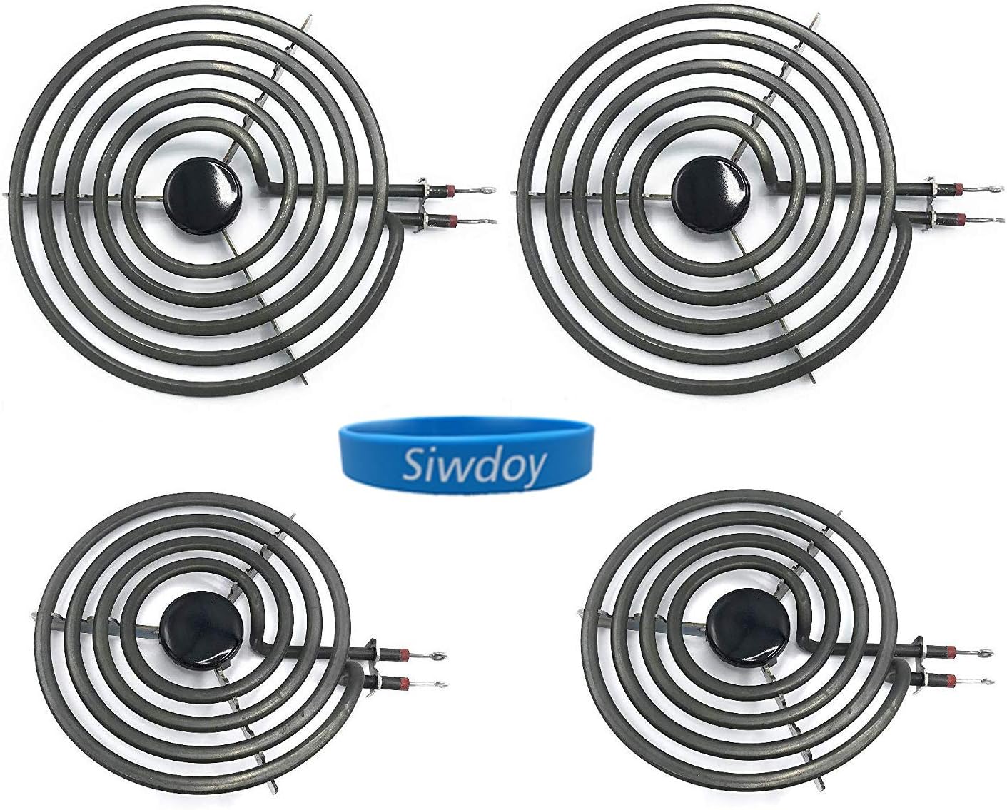 Siwdoy (Pack of 4) MP22YA Electric Range Burner Element Unit Set - 2 pcs MP15YA 6" and 2 pcs MP21YA 8" : Appliances