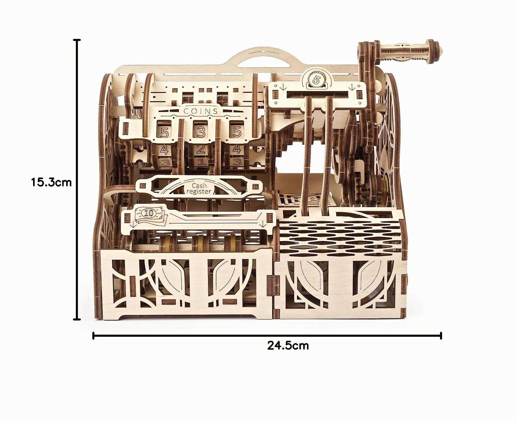 UGEARS Сonstruction Mecanique en Bois - Caisse Enregistreuse Puzzle 3D Adulte - Casse Tete Kit De Construction 3D - Kit Bricolage Mecanique en Bois 3D - Modele Mecanique de Maquette a Monter 70136