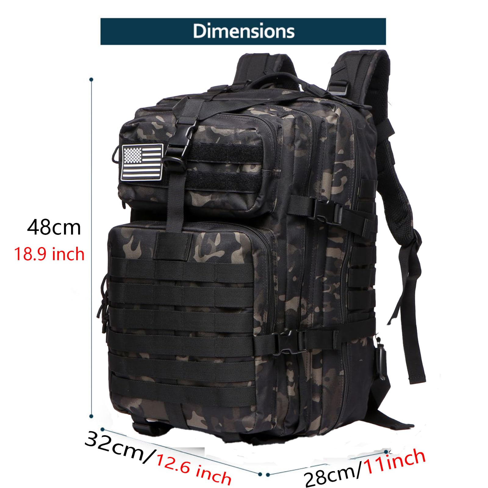 50L Strapazierfähiger Nylon Wasserdichter Angeln Jagdrucksack Outdoor Militär Rucksäcke Taktische Sport Camping Wandertaschen