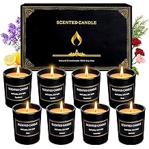 Scented Candles Gifts for Women Men, 8 Pack 3 Oz Scented Candles for Home, Natural Soy Wax Strong Fragrance Long Lasting Aromatherapy Candles for Women Men, Birthday Gifts