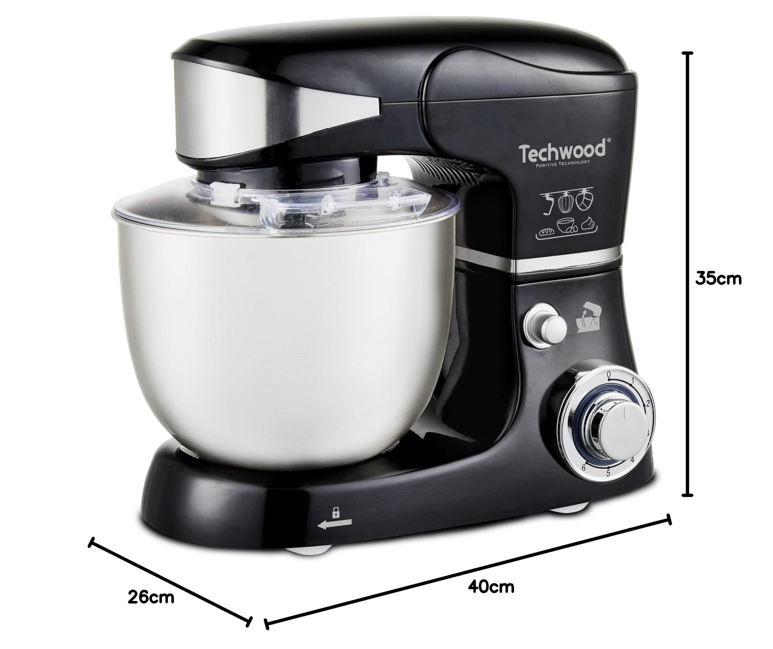 Techwood - Robot amasado (5 L-1000 W), color negro