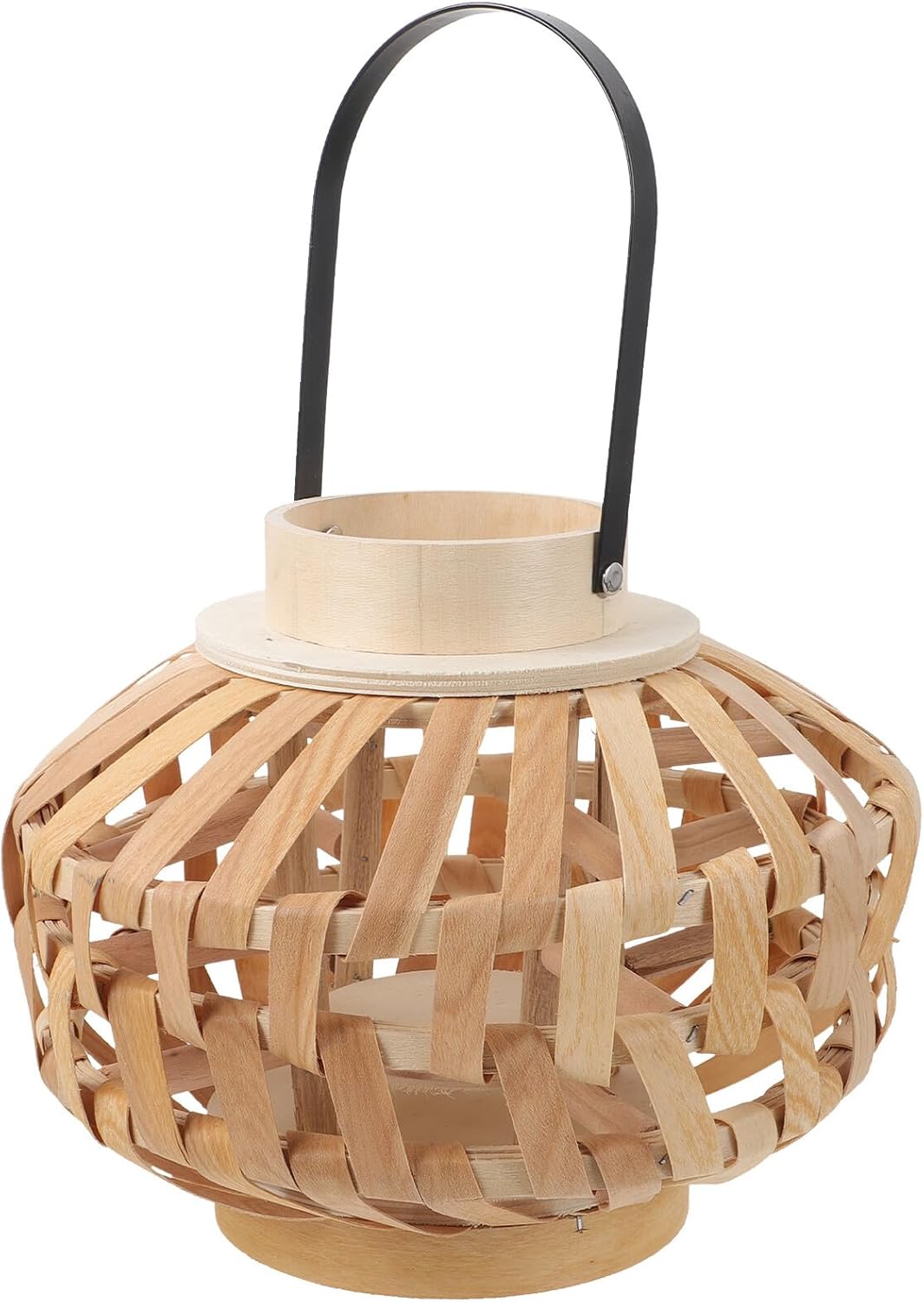 Rustic Woven Candle Lantern Small Size Decorative Tea Light Holder for Living Space and Hospitality Tabletop Vintage Style Without Candle