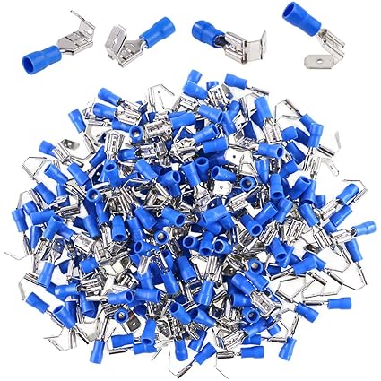 Glarks 100pcs 16-14 Gauge Semi Insulated Piggy Back Spade Electrical Insulated Quick Splice Crimp Terminals Connectors