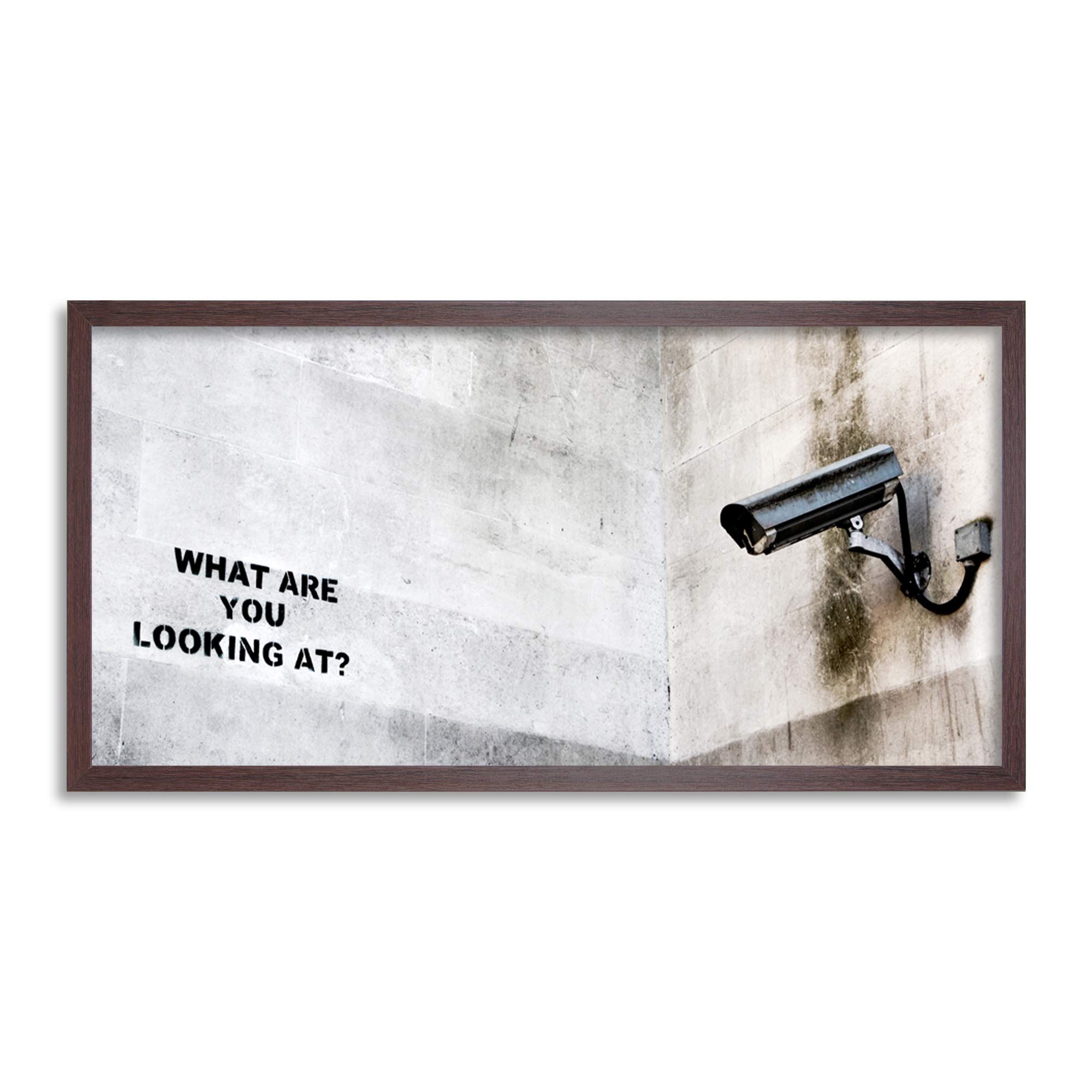 Wee Blue Coo Banksy CCTV Camera Graffiti Street Art Long Panel Framed Wall Art Print