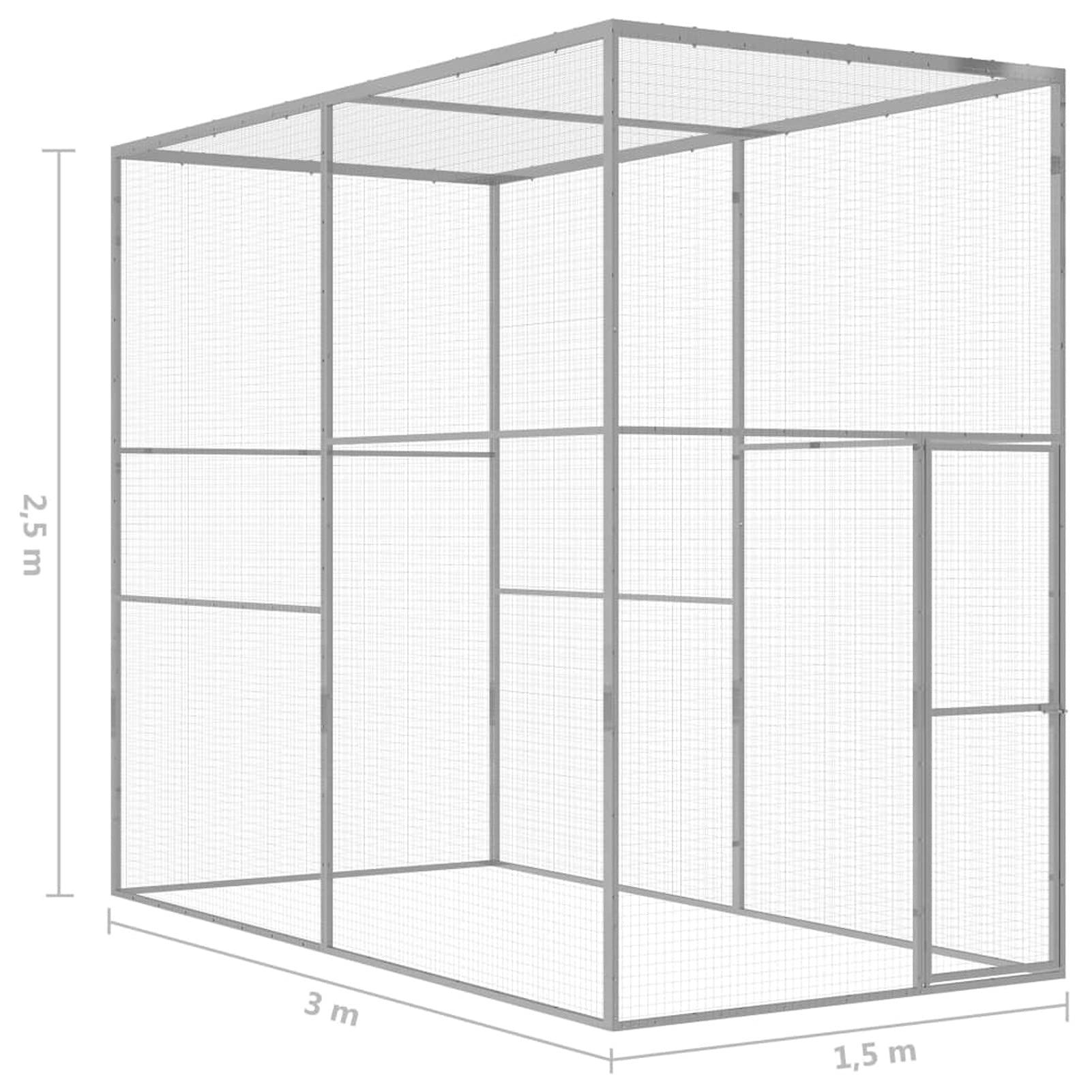 ShGaxin Gabbia per Gatti 3x1,5x2,5 m in Acciaio Zincato,Articoli per Animali,Animali Domestici - Articoli,Articoli per Animali di Piccola Taglia,Habitat/Gabbie Piccoli Animali(SPU:146360)