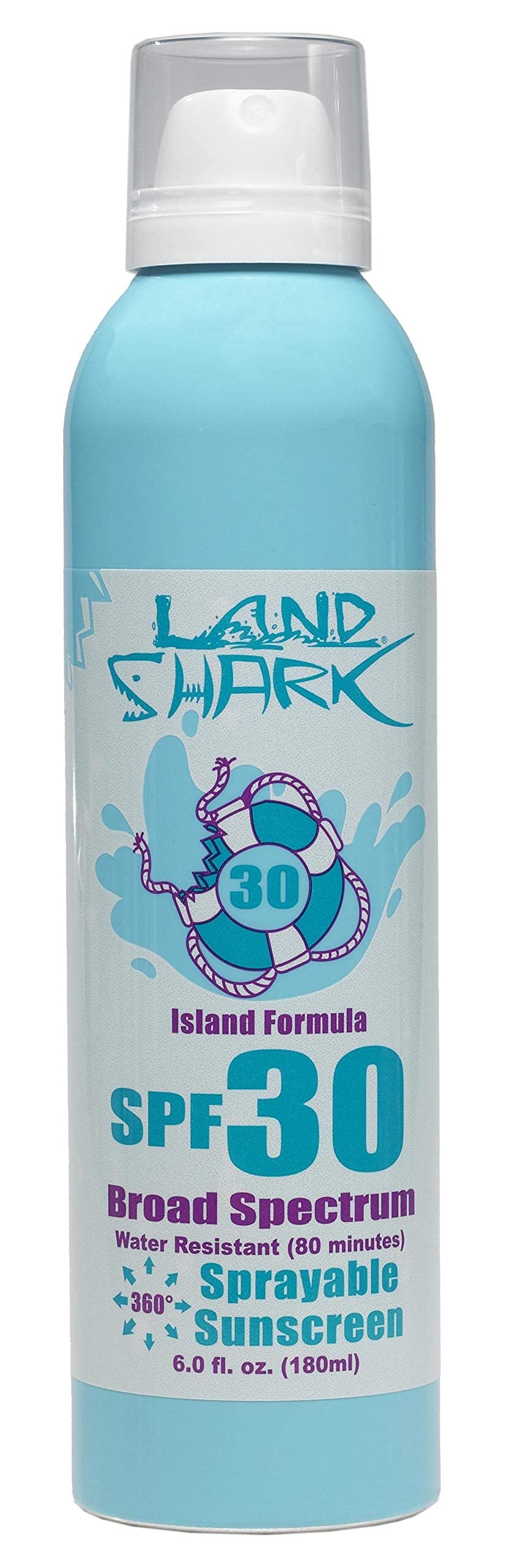 Tropical Seas - Land Shark Water Resistant 360 Continuous Spray Sunscreen - UVA UVB SPF 30 - Light