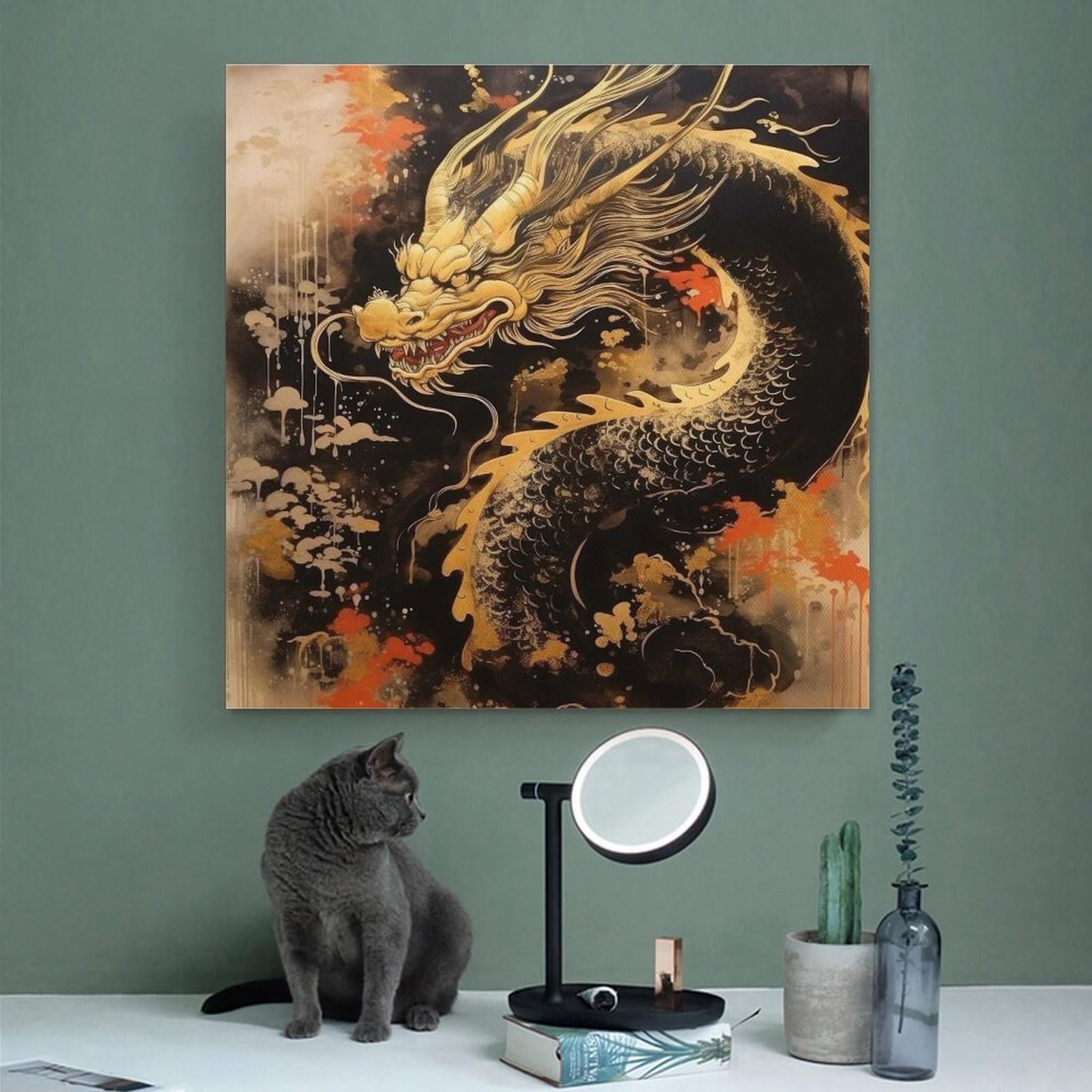 Amazon.co.jp: 金運 龍 ドラゴン ゴールド 竜 風水 魔除け 竜神