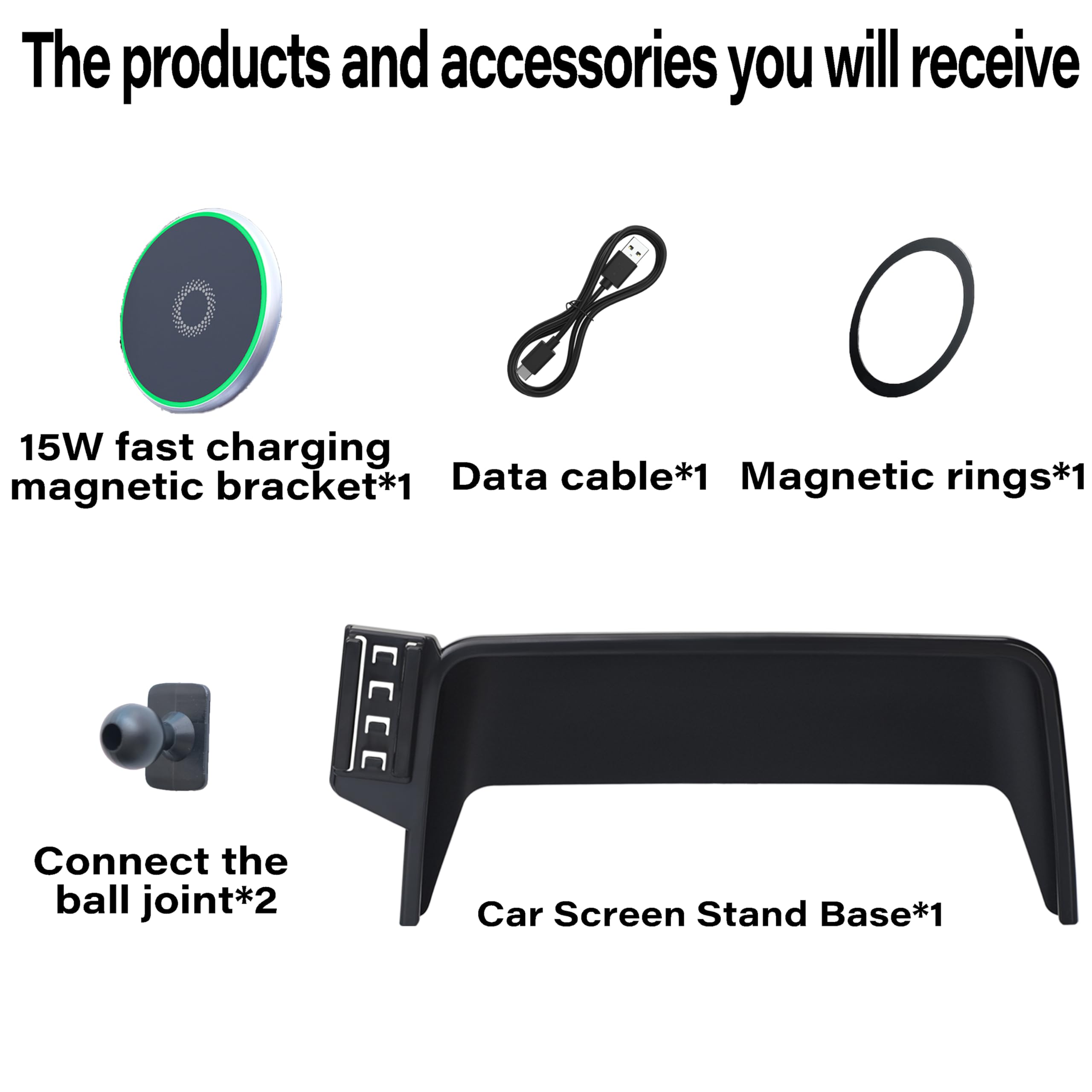 Supporto per telefono da auto con caricabatterie wireless per Ford Escape 2020-2025, si applica a clip fissa per schermo da 8 pollici, rotazione a 360 ° con Magsafe