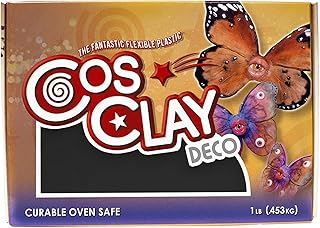 Cosclay Deco - Black - Flexible Polymer Clay (1lb)