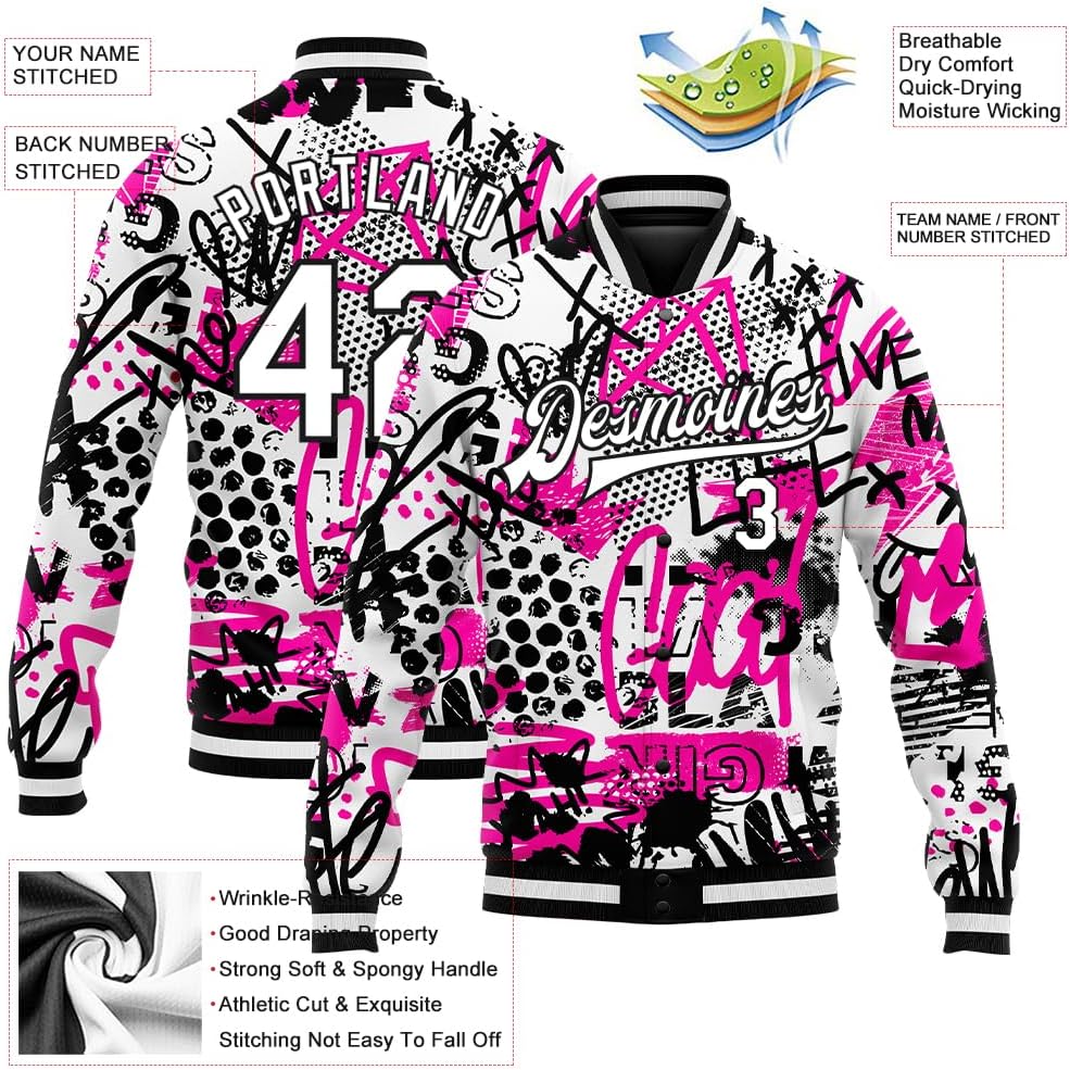 Fanscustom Custom Varsity Jackets Long Sleeve Personalized Bomber Jerseys Sports Coats Baseball Team Practice Uniforms