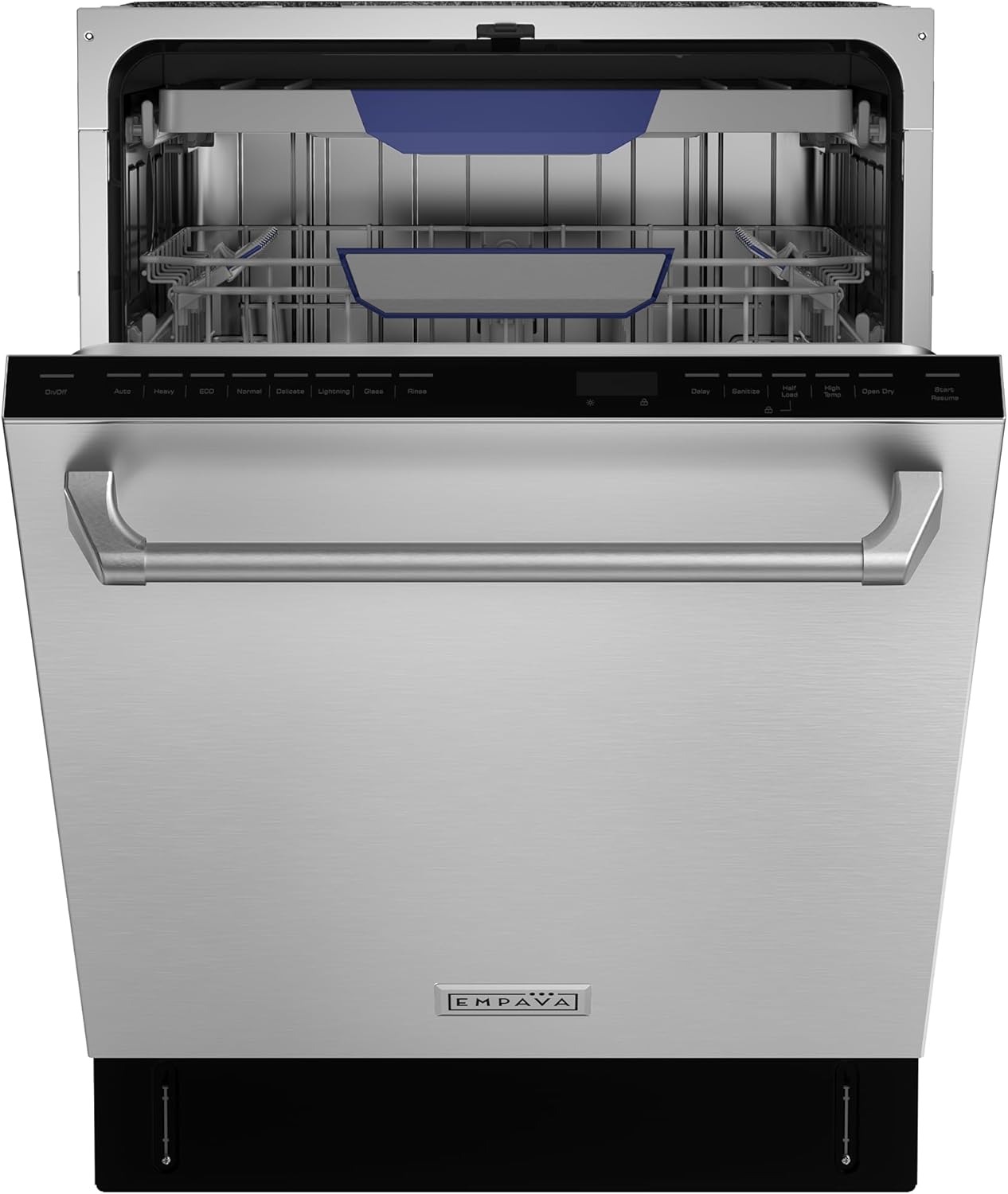 Empava 24 Inch Built-in Dishwasher, Stainless Steel Tub, 15 Place Settings, 8 Wash Cycles, 3 Racks, Dual-Dry System, Top Control, 45 dB Ultra Quiet, Energy Star & UL Certified