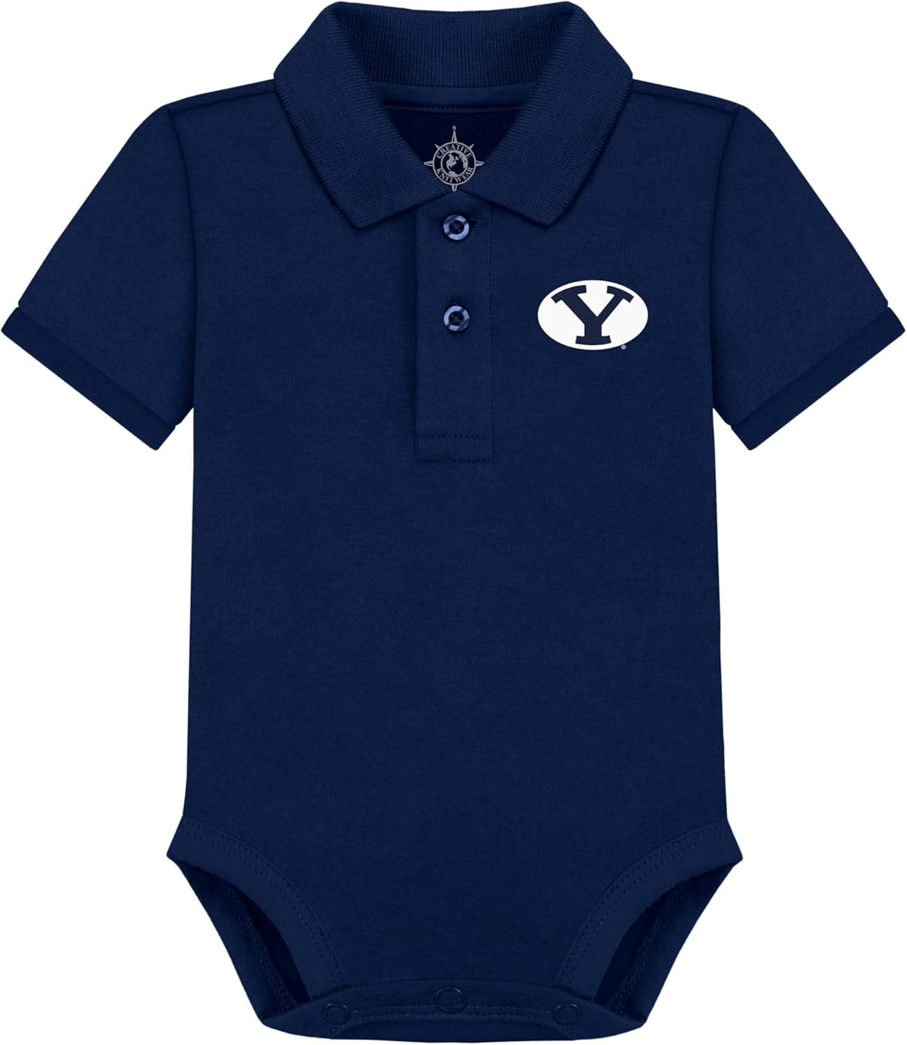 Creative Knitwear College Baby Polo Bodysuit Solid - Team Logo, Multiple Colors, for Boys & Girls (0-12 Months)