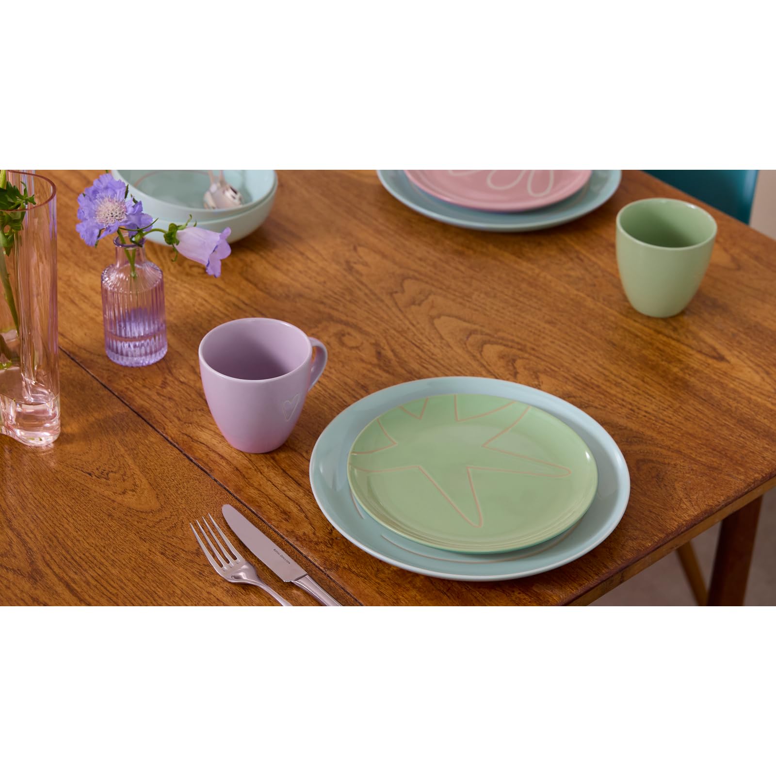 Royal Doulton Tilly Ramsay 1081176 - Set di 4 piatti in gres, colore: Blu