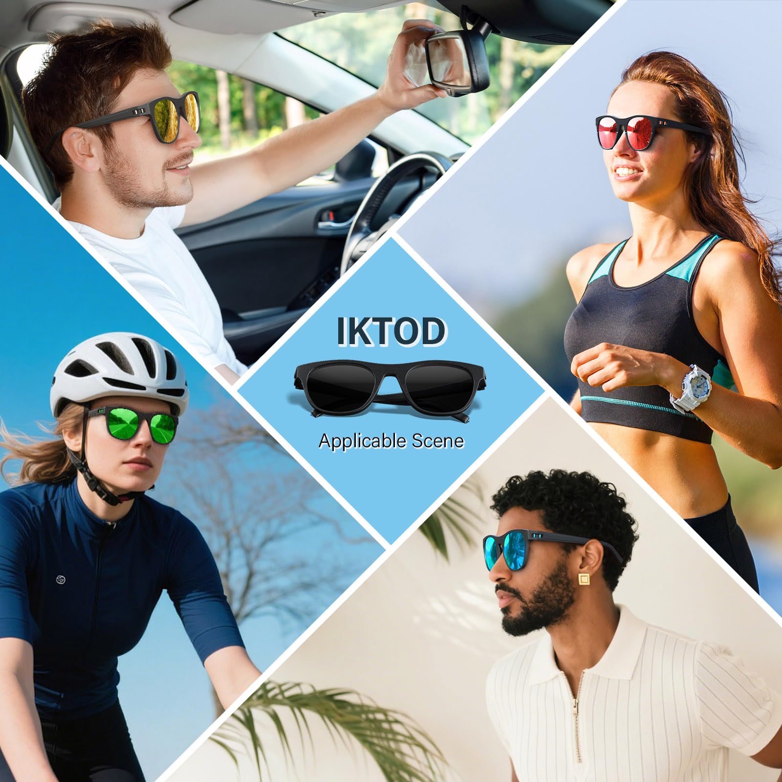 Confezione da 4 occhiali da sole polarizzati per uomini e donne, protezione UV da uomo, per pesca, corsa, ciclismo, guida