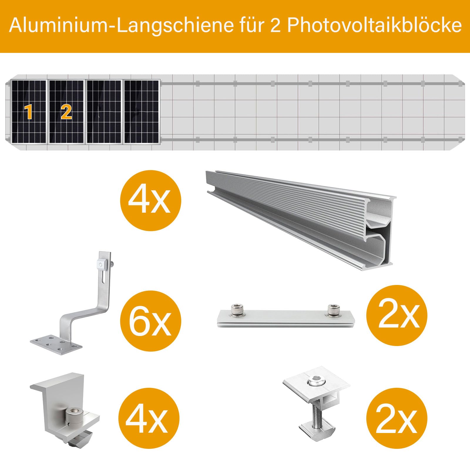 Supporto Alluminio Per Pannelli Solari - Regolabile Per Tetti Piatti 30-35 Mm - Foto 4