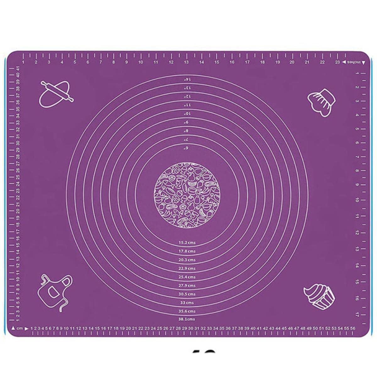 Übergröße 80/70/60 cm Silikon-Backmatte Gebäck Rollen Knetpad Küche Crêpes Pizzateig Antihaft-Pfanne Gebäckmatte 2021 Neu-60x40cm